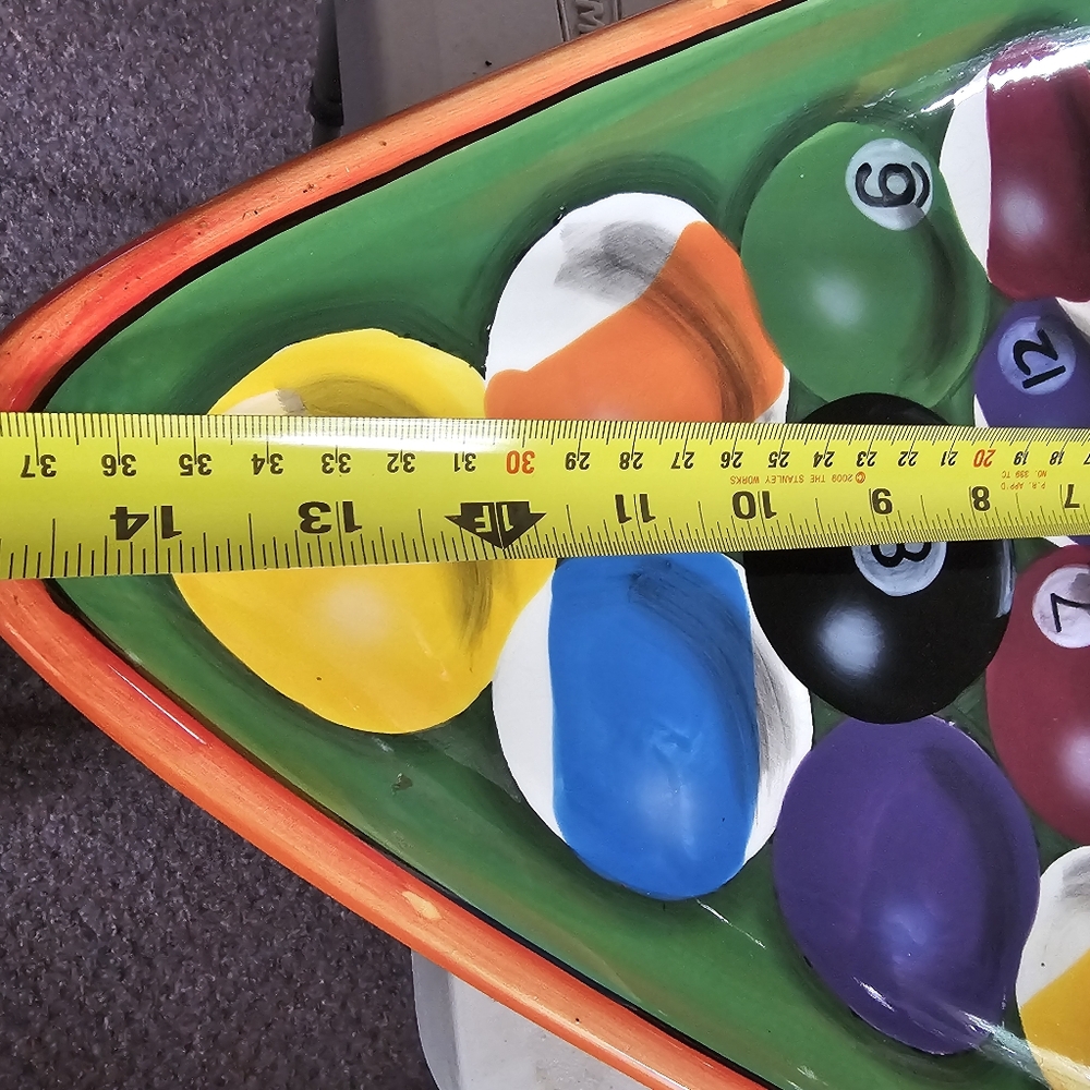 CLAY ART Rack ‘Em Up Pool Table Appetizer Platter - Picture 4 of 5